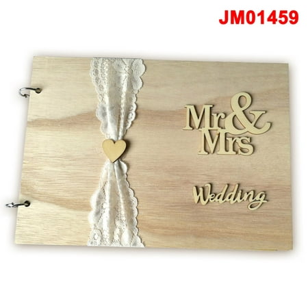 

Hhdxre Guest Book Wooden Personalised DIY Photo Signature Decoration for Wedding Party(Jm01459)