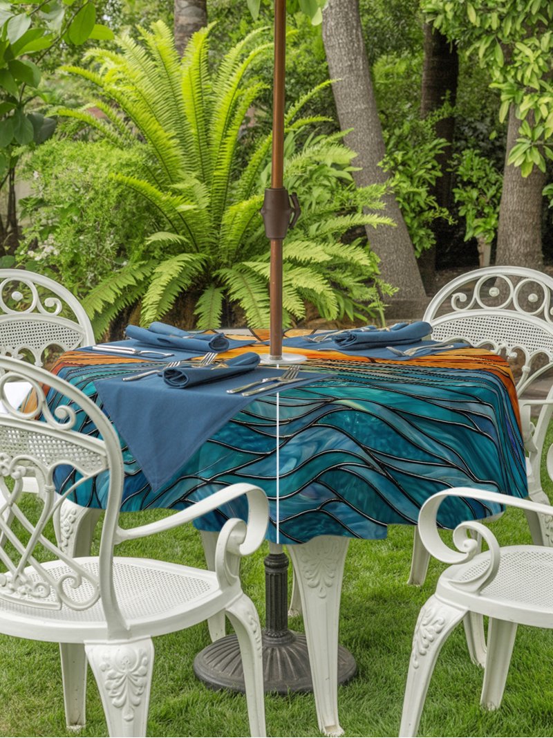 large patio table cover with umbrella hole Classic Accessories Veranda Square & Chair Set Square Patio Table Chair Covers with Umbrella Hole Tailor Outdoor Tablecloth with Umbrella Hole