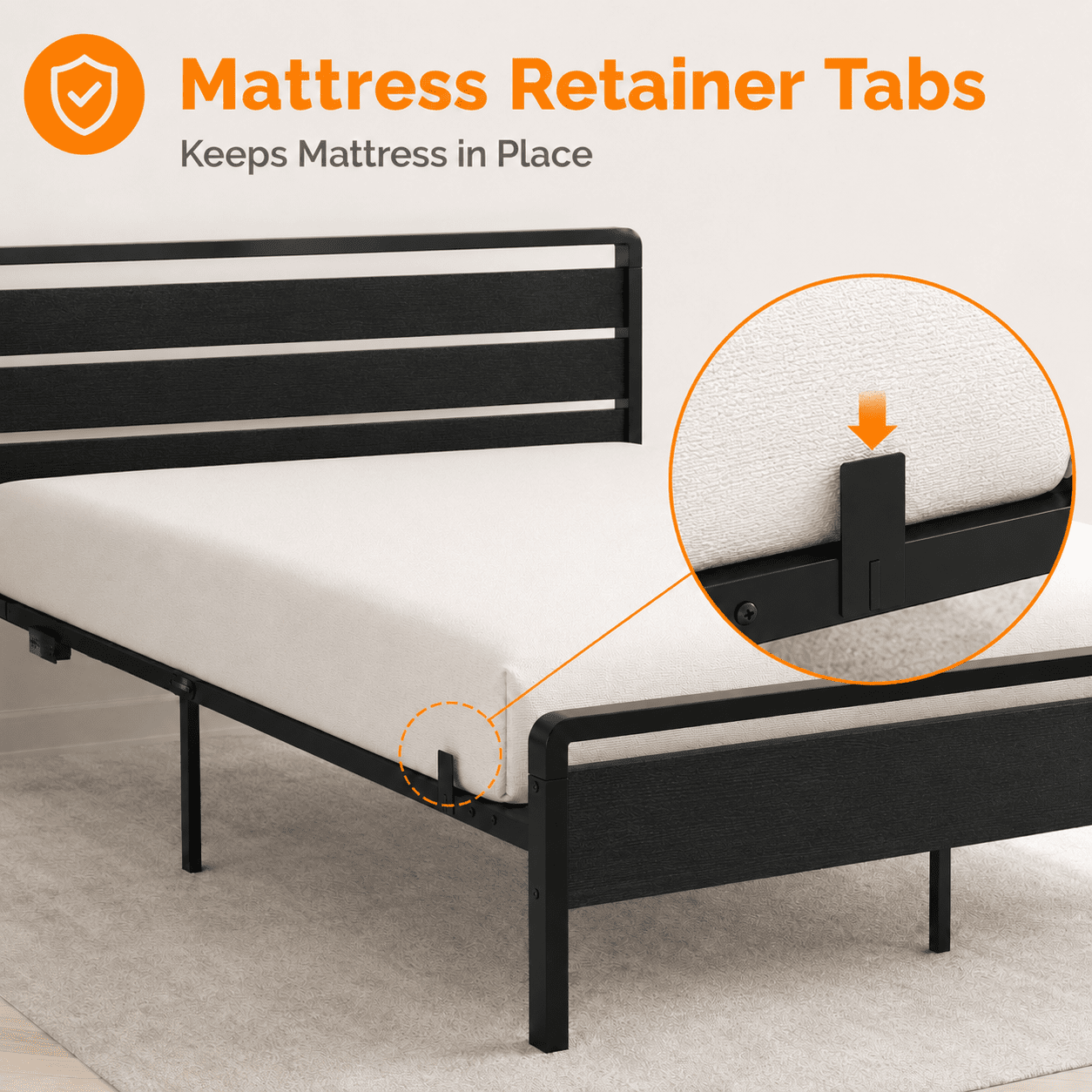 Zimtown Full Platform Bed Frame with 12-Inch Under-Bed Storage, LED Lighted Headboard & Footboard, Modern Apartment Bedroom,Black