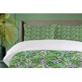 thumbnail image 4 of Ambesonne Tree Duvet Cover Sets, Macro Palm Tree Leaves, 2-Queen, Hunter Green Black White, 4 of 7