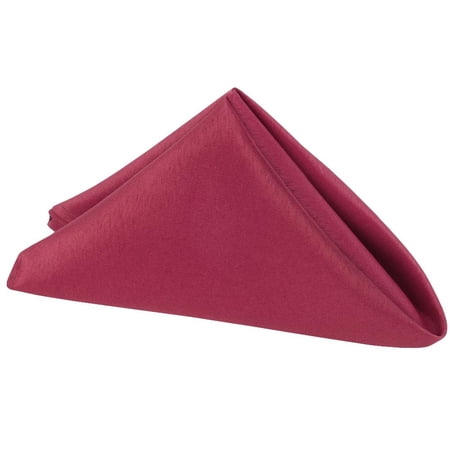 10 Pcs, Polyester Napkin 20"X20" - Burgundy For Wedding Receptions, Baby Showers, Quinceaneras, Rehearsal Dinners, Birthday Parties, Catering