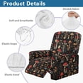 thumbnail image 4 of SCRAWLGOD Mushroom Daisy Floral Black Recliner Chair Covers Stretch Reclining Cover for Recliner Chair Washable 1 Seat Chair Covers for Reclining Chairs with Elastic Band for Dogs Pets, 4 of 7