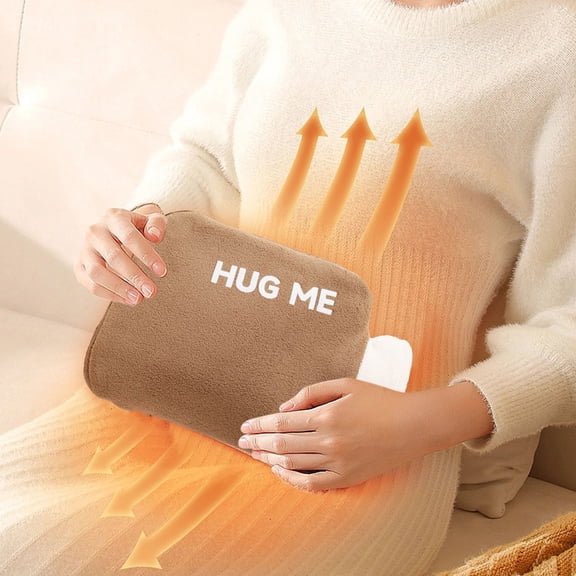 Goowood Hot Water Bottle with Plush Cover Large Capacity Hot Water Bag for Pain Relief and Period Cramps Warm Compress for Feet Abdomen