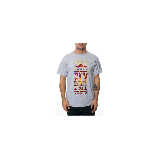 Fly Society The Aztec Stack Camiseta gráfica para hombre, gris, pequeña