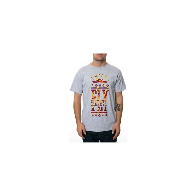 Fly Society The Aztec Stack Camiseta gráfica para hombre, gris, pequeña