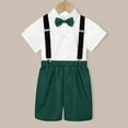 thumbnail image 3 of RUTAYY Children Boys Outfit Sets Summer Short Sleeved Shirt Suspenders Shorts Bow Tie 4-Pack Performance Suit Casual Clothing Sets, 3 of 6