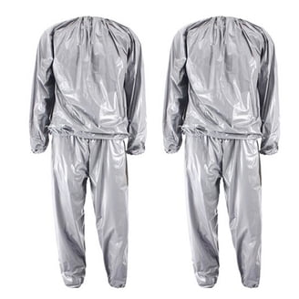 Heavy Duty Fitness 4XL Silver Sauna Suit for Adults, Anti-Rip