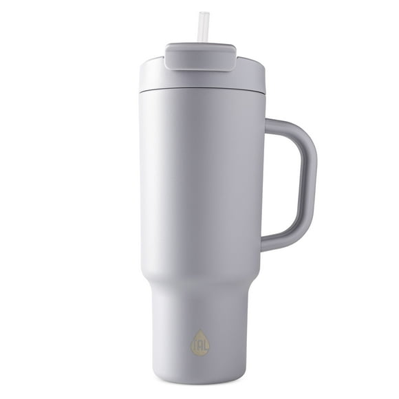 Gobelet Hudson en acier inoxydable TAL avec paille 1,2 l, gris bleu