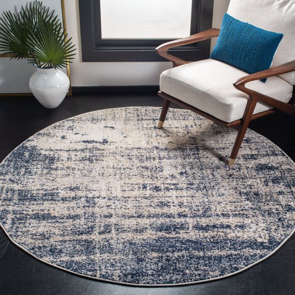 Safavieh Adirondack Boniface Distressed Area Rug, Gold/Navy, 8' x 8' Round