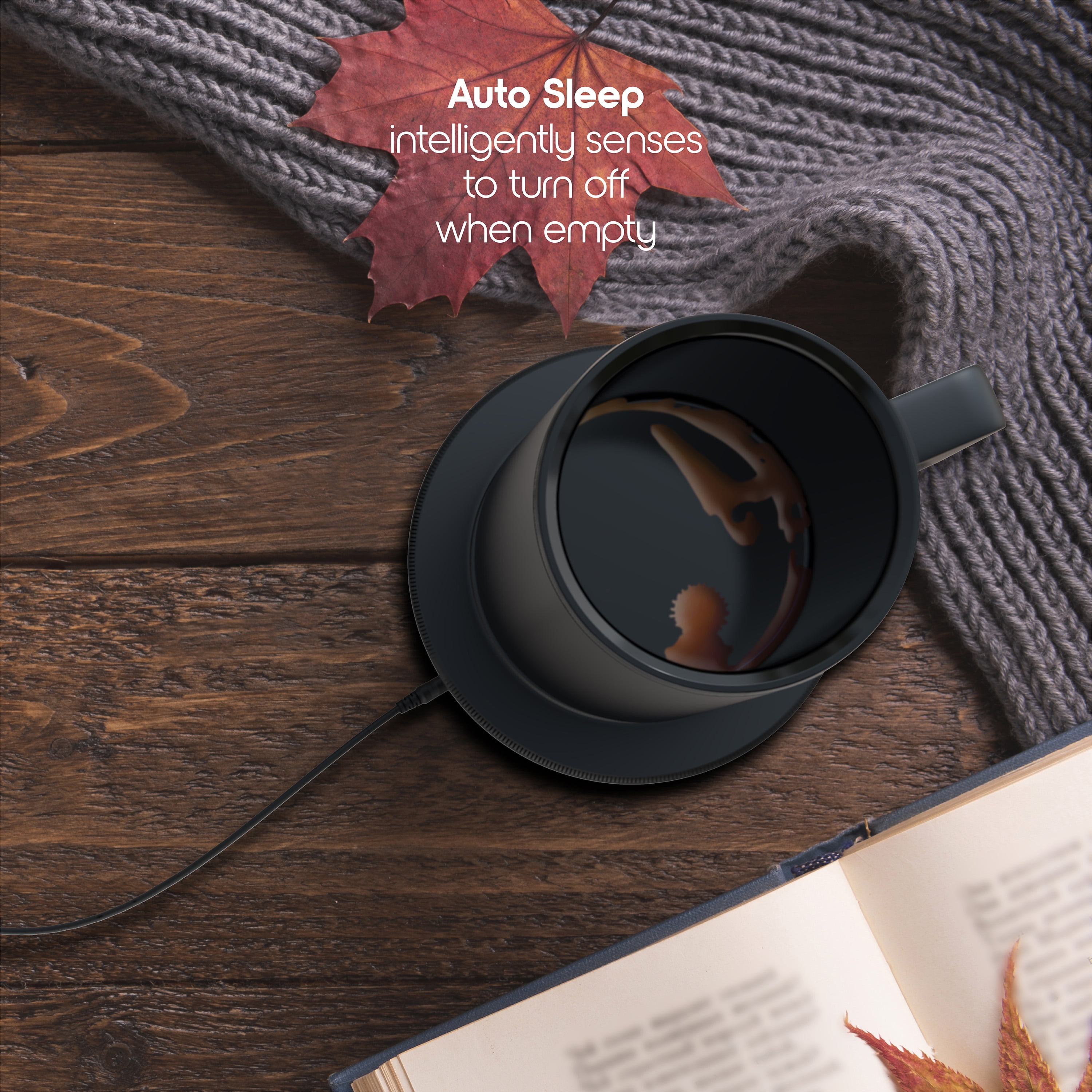 ionMug and Charging Coaster – 12oz. Stainless Steel Self Heating Coffee Mug with Lid