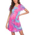 thumbnail image 3 of Camisón de algodón para mujer, camisa de noche para dormir, ropa de dormir, manga corta, estampado bonito, camisas para dormir S-XXL Adepaton CJWUS-3037, 3 of 7