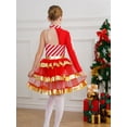 thumbnail image 3 of iiniim Kids Girls Christmas Dance One Shoulder Long Sleeve Ballet Tutu Leotard Figure Ice Skating Dress Red 8, 3 of 7