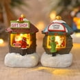 thumbnail image 3 of Shoreew Christmas Winter Village House Ornaments Mini Light-up Christmas Shop with Santa Resin Desktop Figurine Holiday Home Decor, 3 of 6