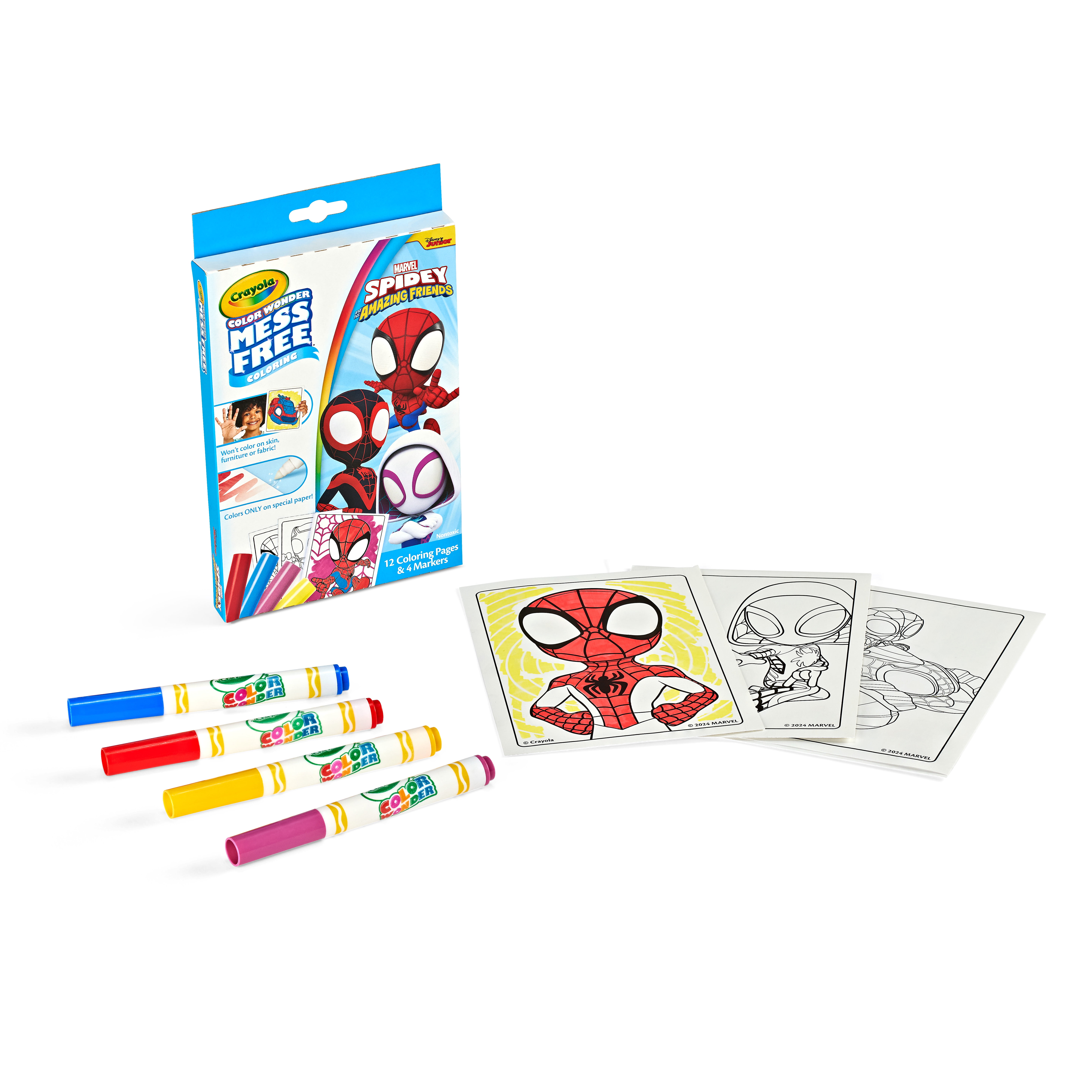 (2 pack) Crayola Color Wonder Spidey & His Amazing Friends Mini Box Set, Toddler Craft, Spiderman Gift for Kids, 3+