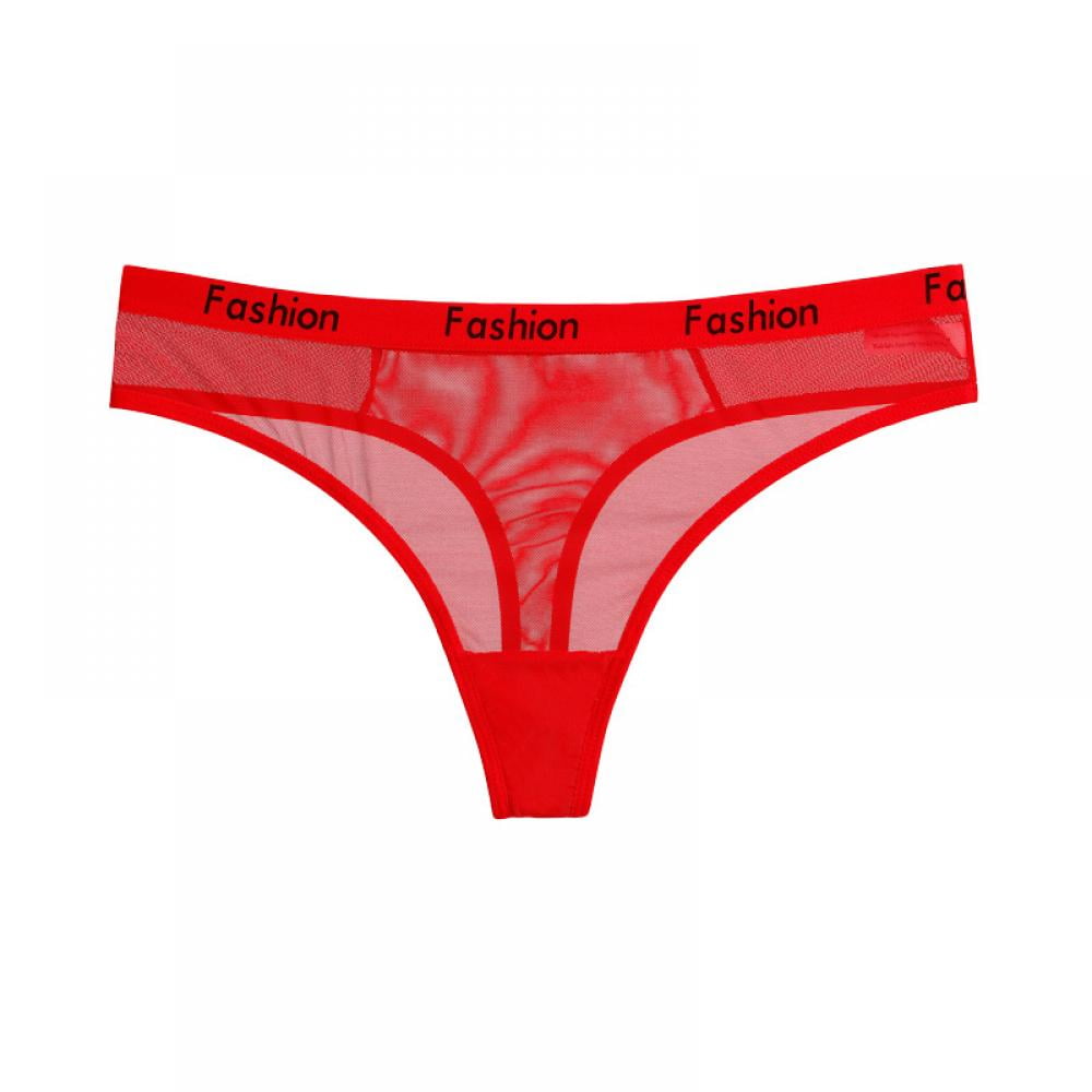 3 Pack Women Underwear Seamless Thongs Low Rise Letter Panties