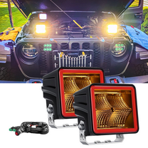 Nilight 3" Cube LED Pod Light Bar 20W 2100LM Super Flood Screw-Less Offroad Driving Work Lights w/16AWG DT Wiring Harness Kit for Truck UTV ATV