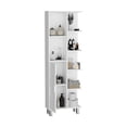 thumbnail image 3 of 7 Open Shelves Bathroom Linen Cabinet - 63-inch High, White, Modern Look High White Shelves, Storage, 3 of 3