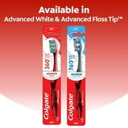 Colgate 360 Advanced Optic White Whitening Manual Toothbrush with Tongue and Cheek Cleaner, Medium, 4 Ct