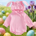 thumbnail image 2 of Hessimy Newborn Baby Girl Summer Outfit Bow Smocked Bubble Romper Doll Collar Plaid Bodysuit Fly Sleeve Jumpsuit Clothes(Red, 2 of 7