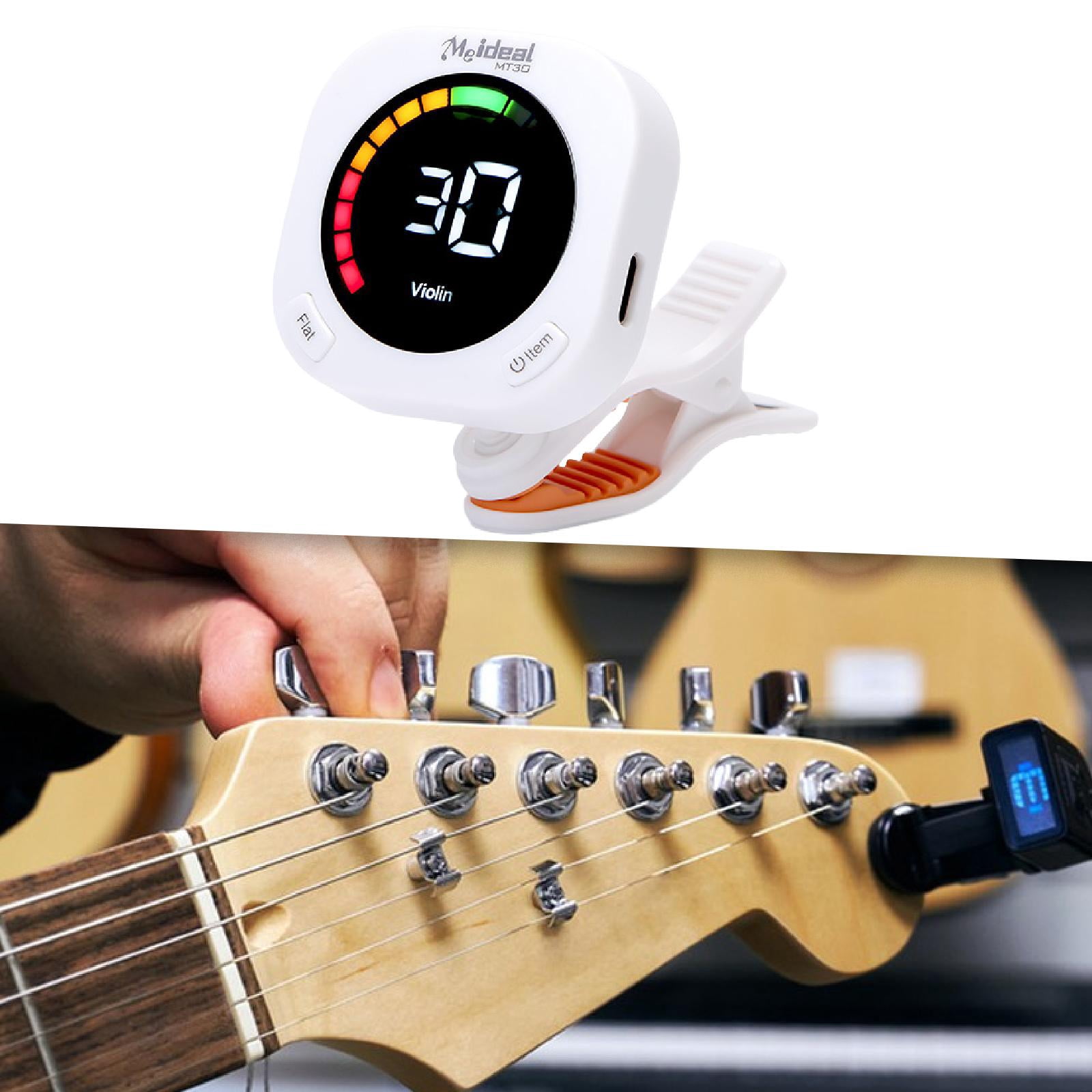 Guitar Tuner Clip on Display Screen Rotating Function USB Rechargeable for Musicians and Beginners