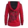 thumbnail image 1 of LUOGENLI Chandail à Capuchon Mode pour Femmes à Imprimé Papillon, Hauts de Chandail en Molleton, Chandails à Capuchon pour Femmes, Chandail à Enfiler Athlétique Rouge Taille P, 1 of 6
