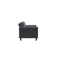 thumbnail image 4 of Bowery Hill Rolled Arm Contemporary Microfiber & Wood Loveseat in Dark Gray, 4 of 14