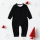thumbnail image 1 of Pijamas familiares a juego de moda navideña de color liso, estilo europeo, para padres e hijos, monos de poliéster para bebés., 1 of 3