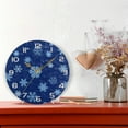 thumbnail image 6 of GZHJMY Blue Snowflake Wall Clock, Silent Non Ticking Battery Operated Creative Decorative Round Clock for Kitchen, Living Room, Bathroom, Home School Office Decor, 10 Inch, 6 of 7