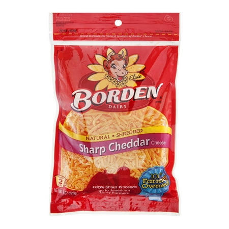 Borden Sharp Cheddar Cheese Shredded, 8.0 OZ