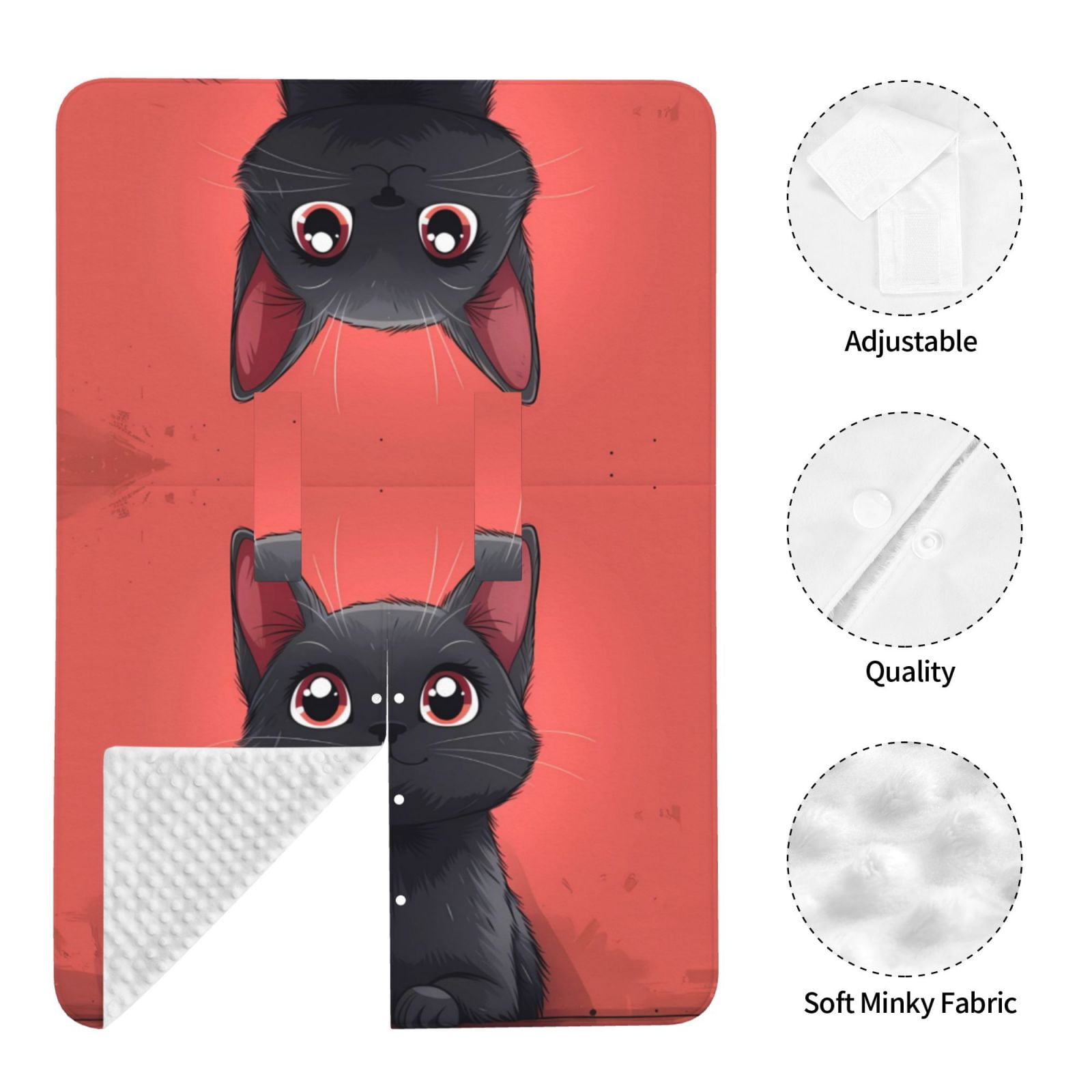 Car Seat Cover Baby - Cute Black Kitten Cartoon Breathable Infant Car Seat Cover for Baby Carseat, Lightweight Comfort Baby Essentials Must Haves Newborn Stuff for Girl Boy
