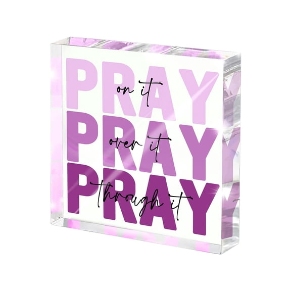 Acrylic Prayer Ornament Praise God Souvenir for Church Decoration For Women Inches Office Desk Accessories Decor Sign Dorm Room Decoration
