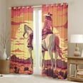 thumbnail image 2 of Western Cowgirl Curtains,West Style Cowboy Horse Curtains 30%-50% Blackout Living Room Decor,Vintage Sunset Curtains Rustic Country Style Window Curtains 2 Panels 42"Wx90"L, 2 of 6