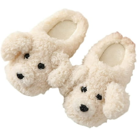 

DanceeMangoo Cute Teddy Animal Slippers Cotton Cozy Soft Fleece Plush House Slippers Warm Memory Comfy Home Slippers Indoor Outdoor