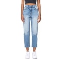 thumbnail image 2 of Cello Jeans Women's Juniors High Rise Classic Crop Straight Leg Jeans (Medium Denim, 7), 2 of 3