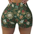 thumbnail image 2 of Lsque Red Leaves Pattern High Waisted Biker Shorts for Women-Tummy Control Fitness Athletic Workout Running Yoga Gym Shorts,Moisture-Wicking-, 2 of 9