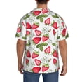 thumbnail image 6 of Picia Strawberry1 Men's Linen Shirts Short Sleeve Cuban Beach Shirts Casual Shirts Button Down Shirt for Men Beach Summer Wedding Shirt-Small, 6 of 7