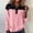 Womens Tops Plus Size Spring-Pink, variant on Homenesgenics Womens Tops Plus Size Spring Cotton-Linen Long Sleeve Collared Button-Up Color-Block Pullover Relaxed Fit Top/Shirt Red L