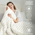thumbnail image 4 of Regency Heights Full/Queen Size Comforter Set, Fluffy Ribbed Plush Comforter Set, 3-Piece Bedding Set, Ivory, 4 of 7