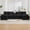 Black, variant on 125'' U Shaped Cloud Modular Sectional Sofa with Chaise Lounges, Chenille Upholstered Comfy Couch with Storage Console, USB Charging Ports & Cup Holders, Modern Deep Seat Sofa for Living Room, Beige