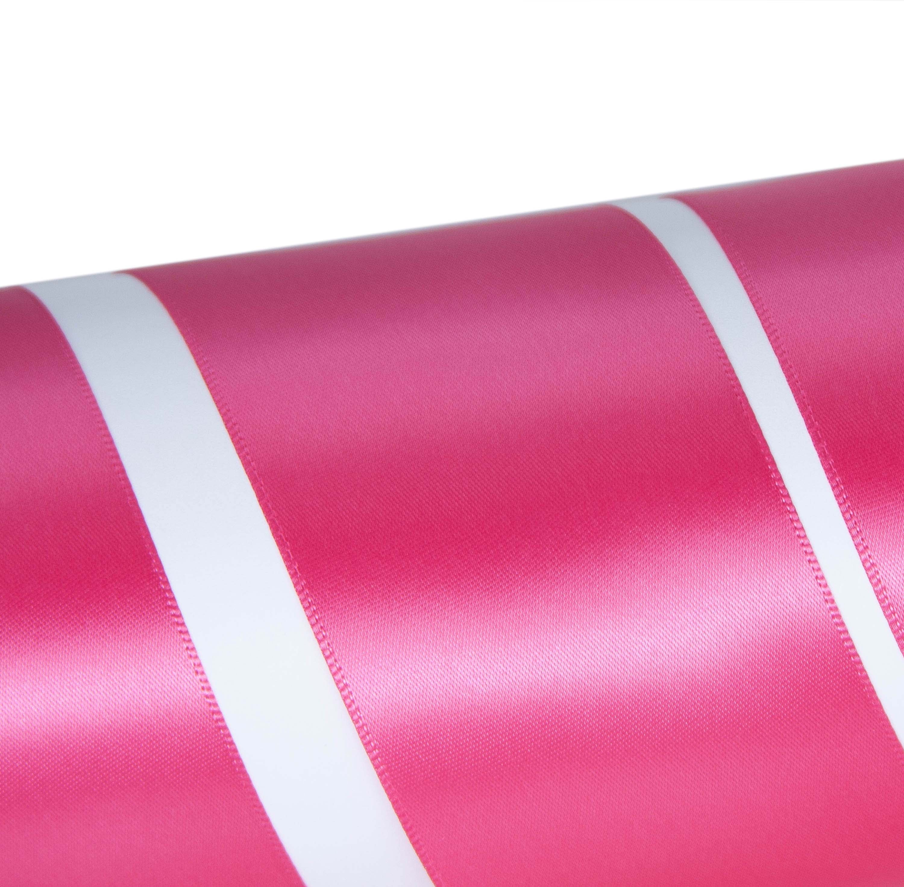 Neon Pink Ribbon, Schiff Single-faced Shocking Pink Satin Ribbon 1