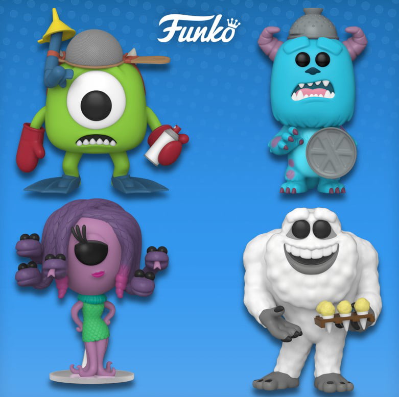 Funko Pop! Disney: Monsters Inc. 20th Anniversary – Set of 4 Vinyl Figures  (Celia / Mike with Mitts/Sulley with Lid/ Yeti) - Walmart.com