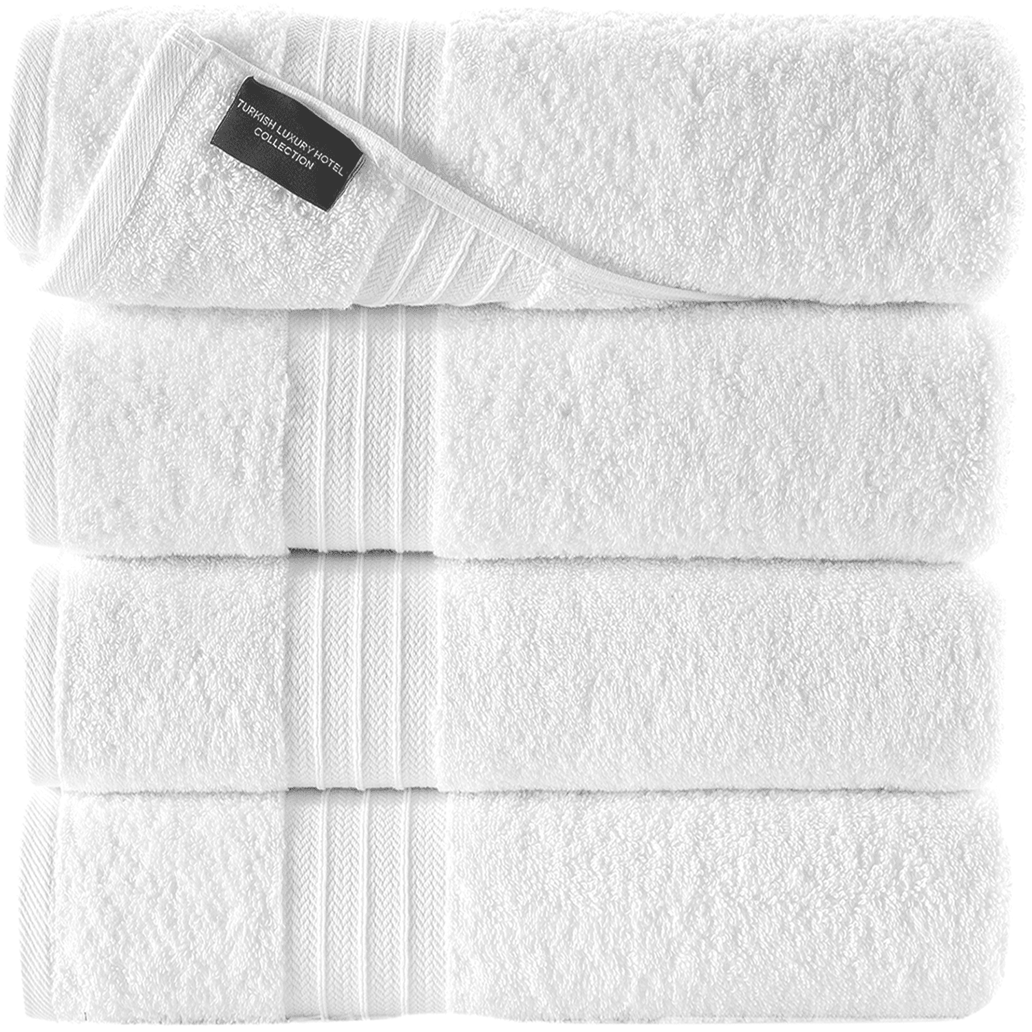 Qute Home White Bath Towels Set of 4 Bosporus Collection Bath