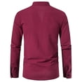 thumbnail image 2 of Mens Casual Vintage Long Sleeve Front Lace Up V-Neck Shirt Beach Tops Blouse, 2 of 9