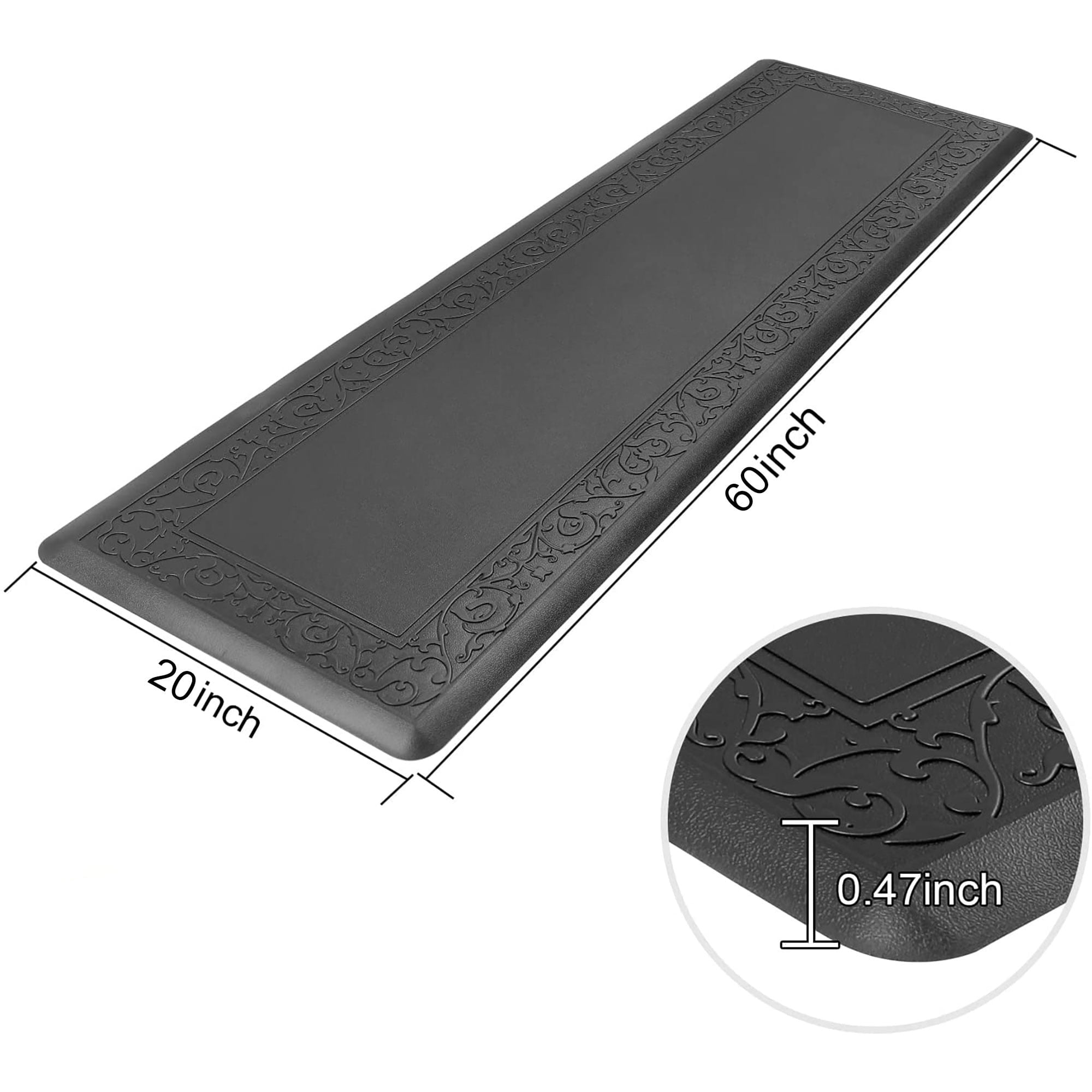 Anti Fatigue Mats for Kitchen Floor Cushioned, Non Skid Washable Memor –  Modern Rugs and Decor