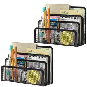 AGCAN 2-Pack Metal Mesh Mail Organizer, Black