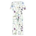 thumbnail image 5 of Uuszgmr Womens Trousers Suit Pajamas For Women Set Short Sleeve Capri Pajamas Ladies Soft Comfy Summer Sleepwear Set With Pockets Pant Suit Work Set, 5 of 6