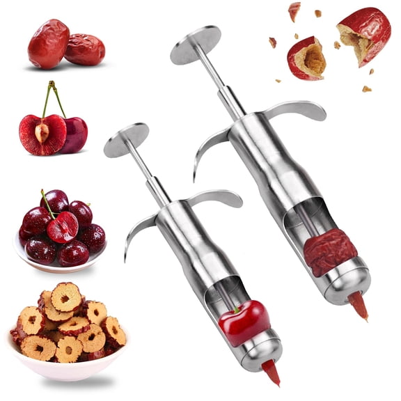 ZDM Cherry Pitter, Stainless Steel Pitting Device, Portable Multifunctional Cherry Pitter, Dates pitting Device, Fruit Pit Remover Press Type Kitchen Tool, for Hawthorn Cherry Jujubes, 003