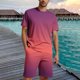 thumbnail image 2 of Blusa de Manga Corta Cuello Redondo Impresión Deportiva Camisa de Ajuste Delgado Poliéster Elástico Cintura Superior para los Hombres, Blusa Casual para el Uso Diario de Verano, 2 of 9