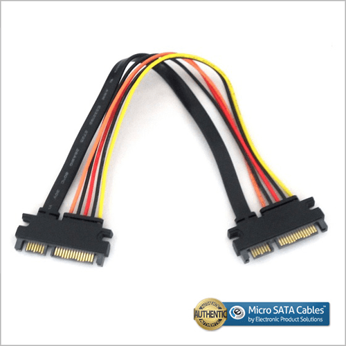 8 Inches 22 Pin SATA Male to Female Extension Cable 18 AWG 