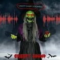 thumbnail image 4 of HOMCOM Halloween Old Witch Animatronic Prop w/ Light Up Eyes, 4 of 10